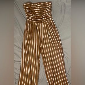 Brown and white jumpsuit
